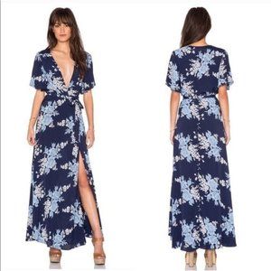 NWT Privacy Please Plaza Blue Floral Maxi Dress